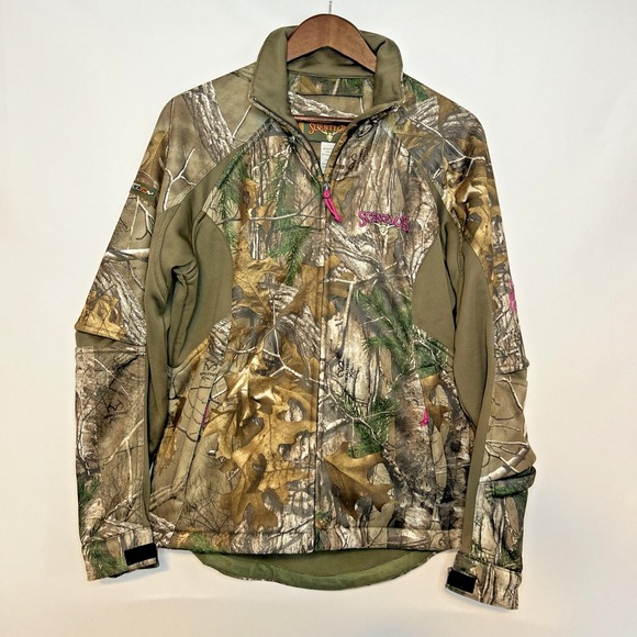 Scent-Lok Women's Heart Stopper Zip Jacket L Real Tree Pink Hunting Outdoor - Picture 1 of 13
